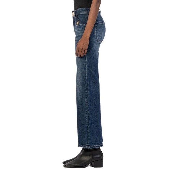 KUT FROM THE KLOTH Sz 8 Meg Wide Leg Cropped Jeans - Picture 11 of 14